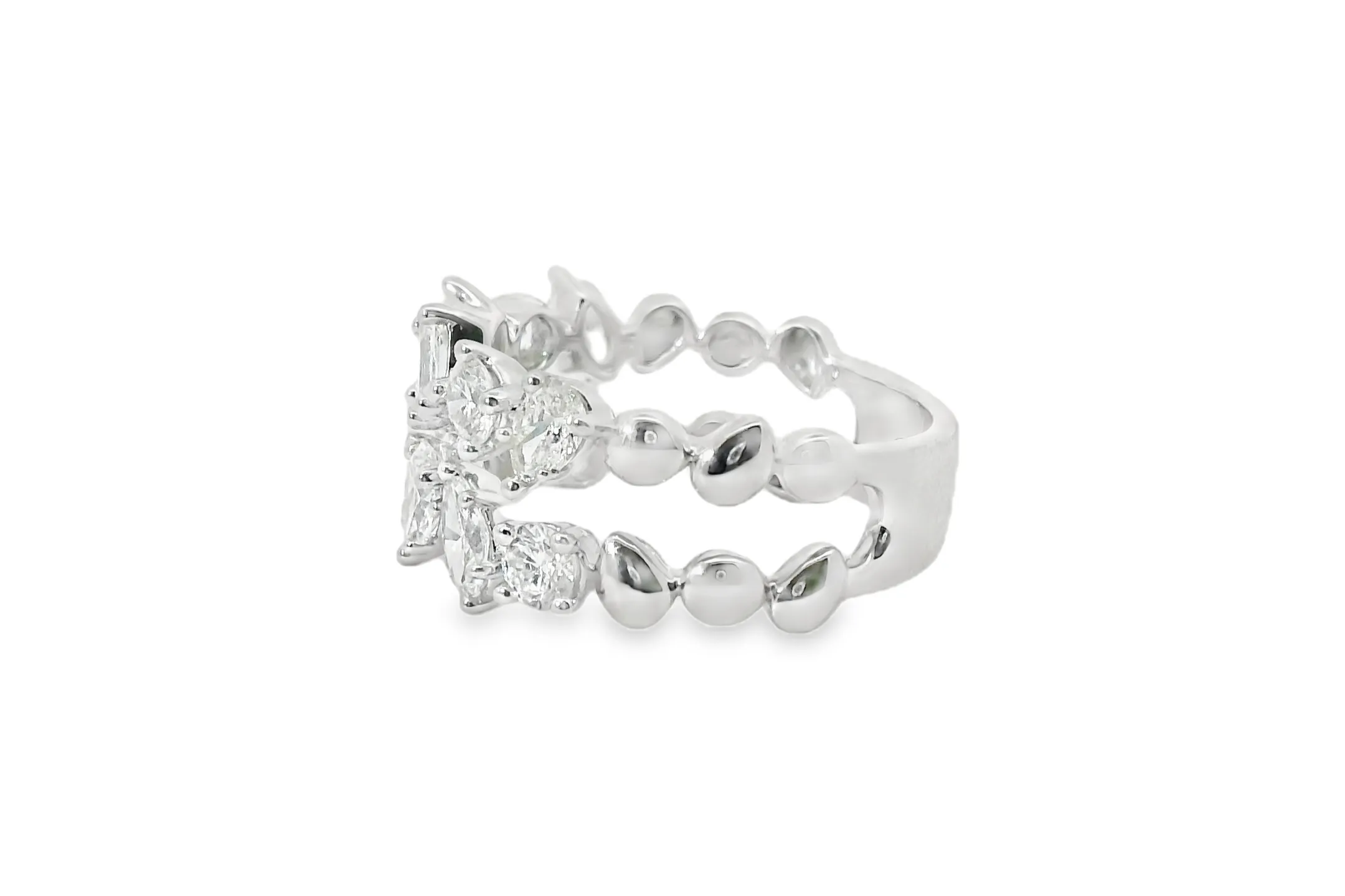 Double Row Fancy Cut Diamond Ring