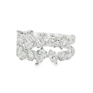 Double Row Fancy Cut Diamond Ring