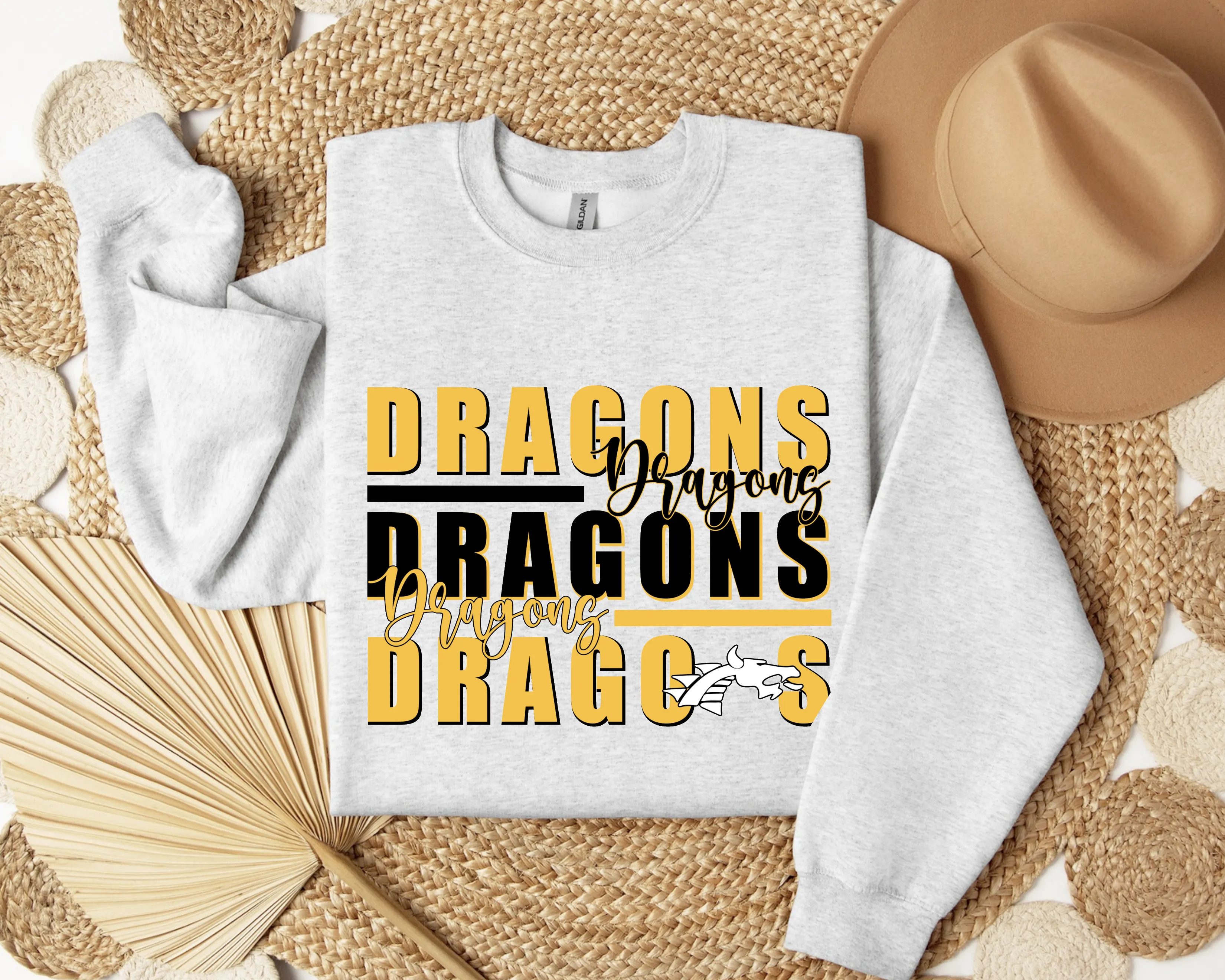 Dragons Repeat with Cursive