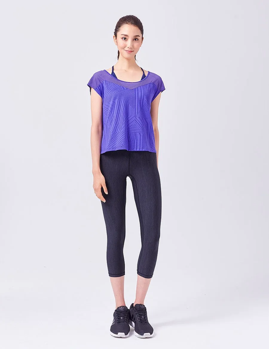easyoga LESPIRO Glossy Slim Capris - L1 Black