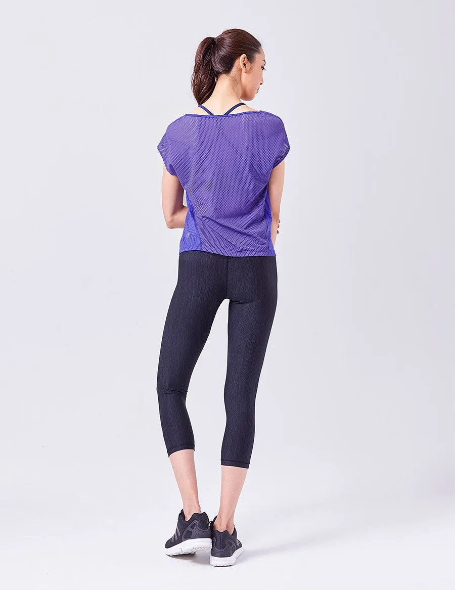 easyoga LESPIRO Glossy Slim Capris - L1 Black