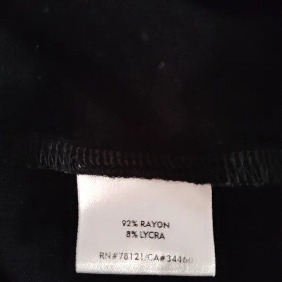 Eileen Fisher Jersey Stretch Black Short Sleeve Draped Neck Top Size XL