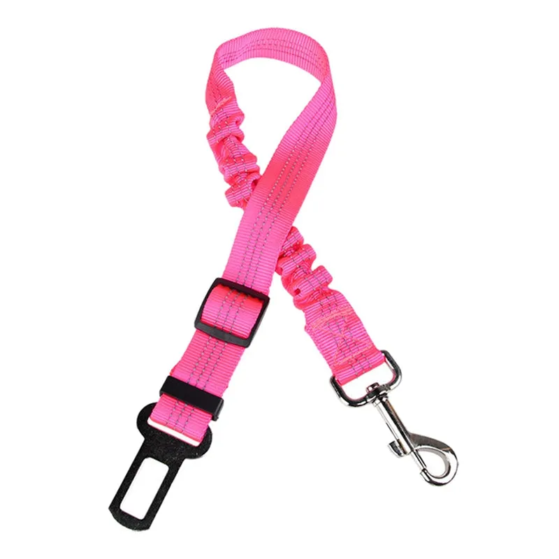 Elastic Reflective Safety Rope Traction Belt for Pet Dogs Supplies Car Seat red