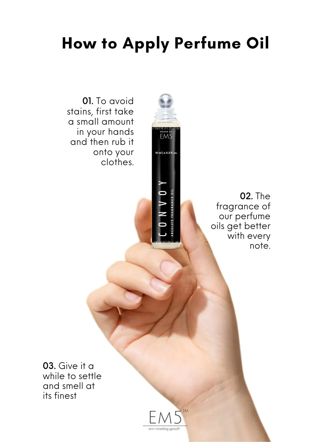 EM5™ Convoy | Perfume Oil Roll On (Attar) 90% Concentrate Non-Alcoholic for Men and Women, Strong and Long Lasting | Citrus Fresh Marine Fragrance Perfume Oil | 10ml Roll-On Easy to Carry and Travel Friendly
