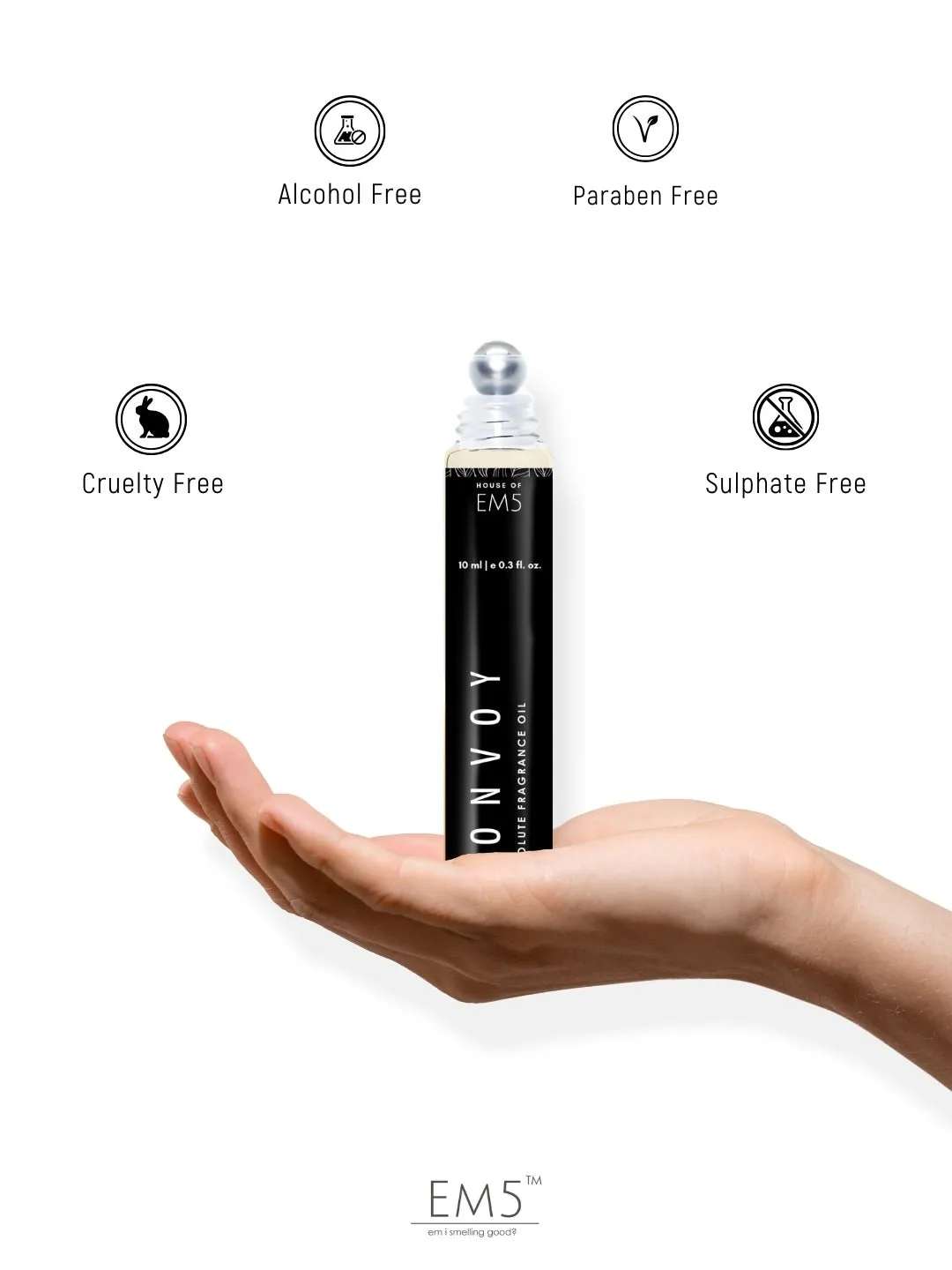 EM5™ Convoy | Perfume Oil Roll On (Attar) 90% Concentrate Non-Alcoholic for Men and Women, Strong and Long Lasting | Citrus Fresh Marine Fragrance Perfume Oil | 10ml Roll-On Easy to Carry and Travel Friendly