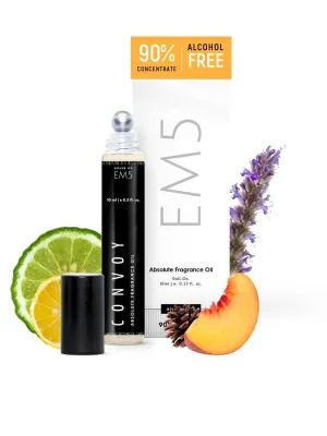 EM5™ Convoy | Perfume Oil Roll On (Attar) 90% Concentrate Non-Alcoholic for Men and Women, Strong and Long Lasting | Citrus Fresh Marine Fragrance Perfume Oil | 10ml Roll-On Easy to Carry and Travel Friendly