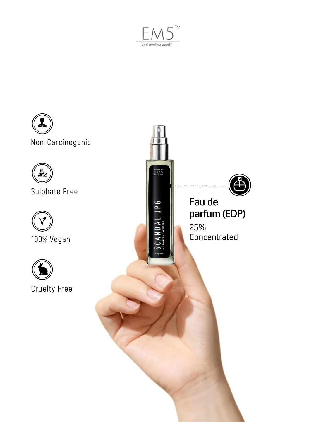 EM5™ Scandal JPG Perfume for Men | Eau De Parfum Spray | Citrus Aromatic Fresh Spicy Fragrance Accords | Luxury Gift for Him | Sizes Available: 50 ml / 15 ml