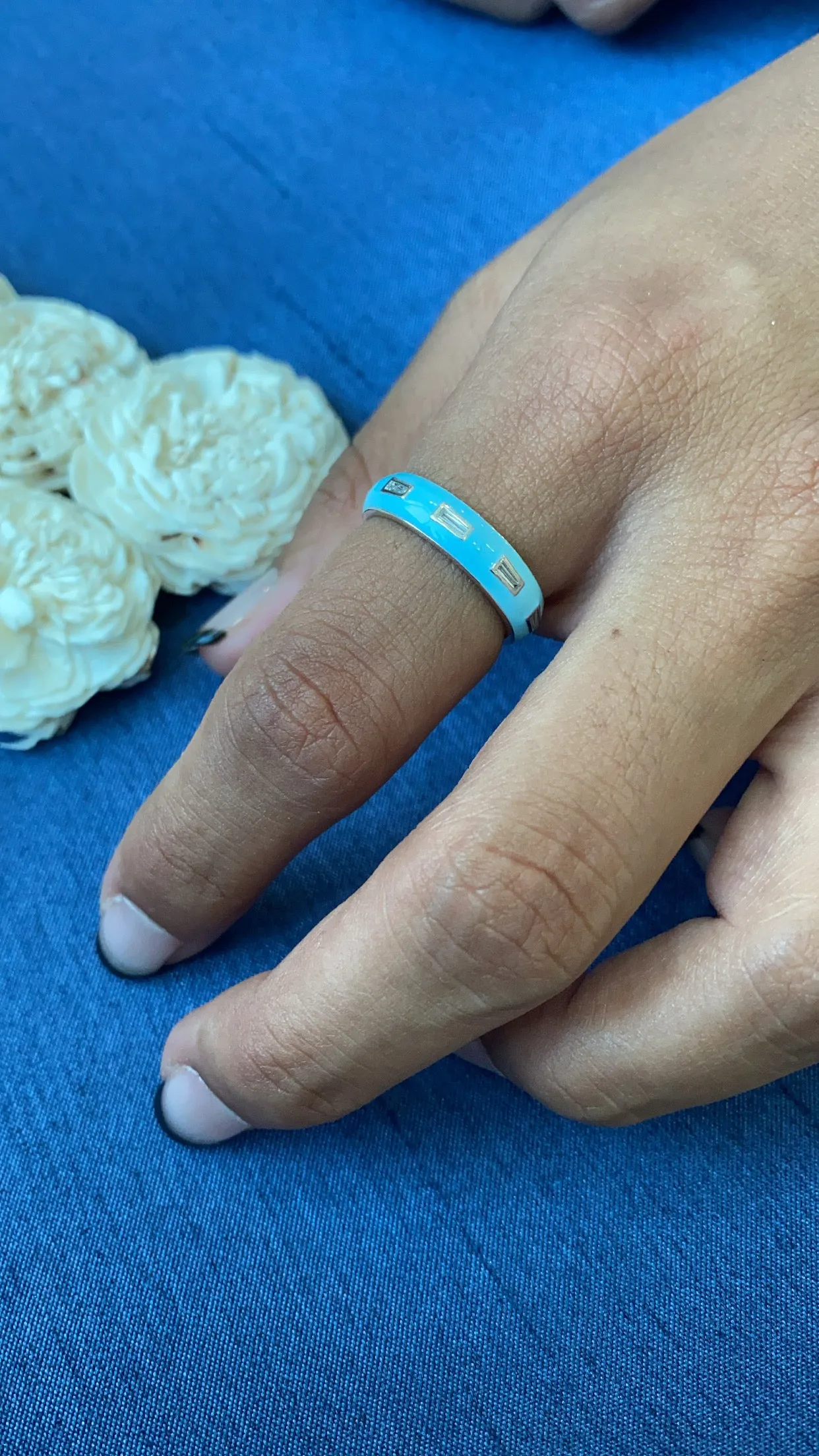 Enamel & Diamond Ring