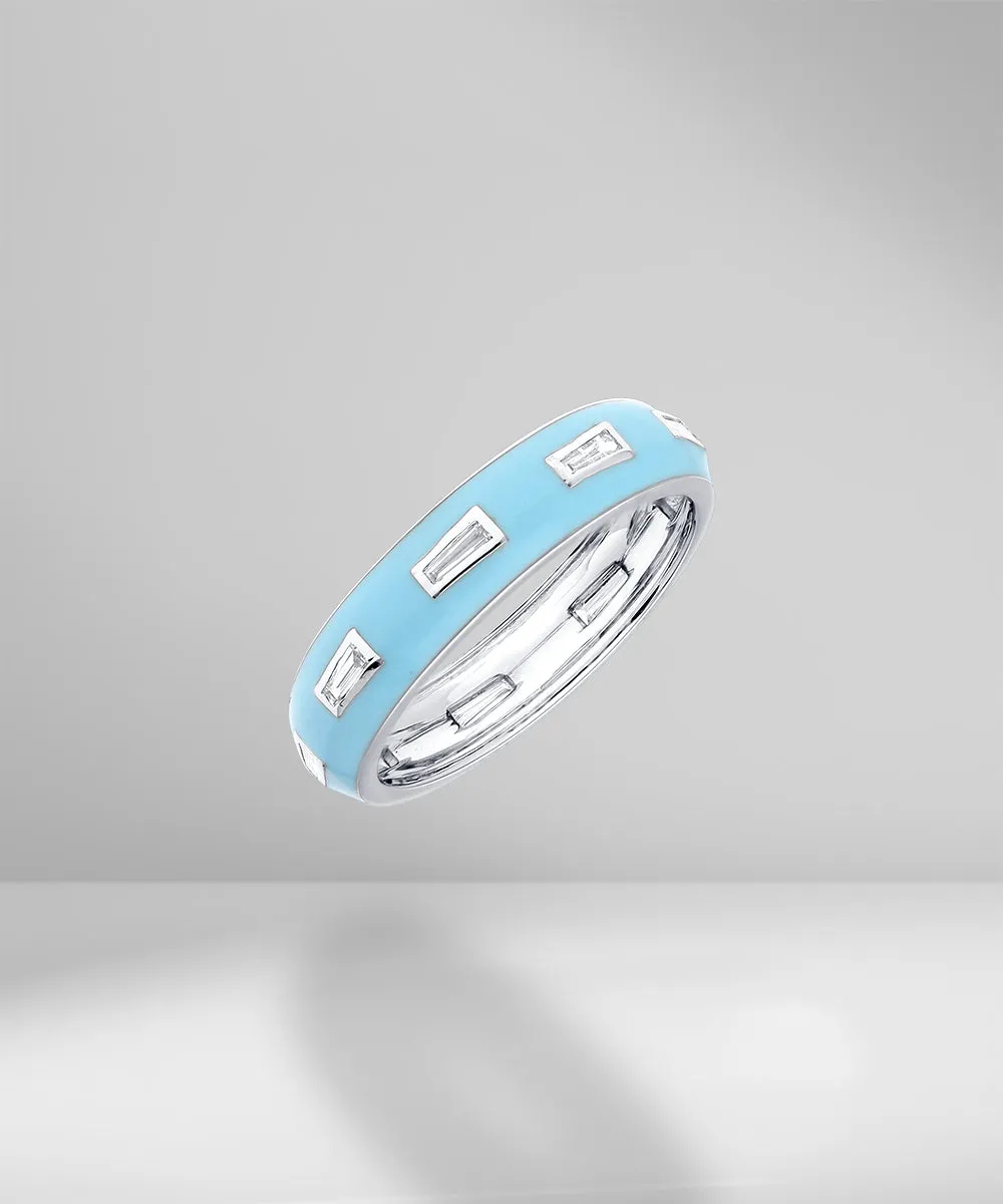 Enamel & Diamond Ring