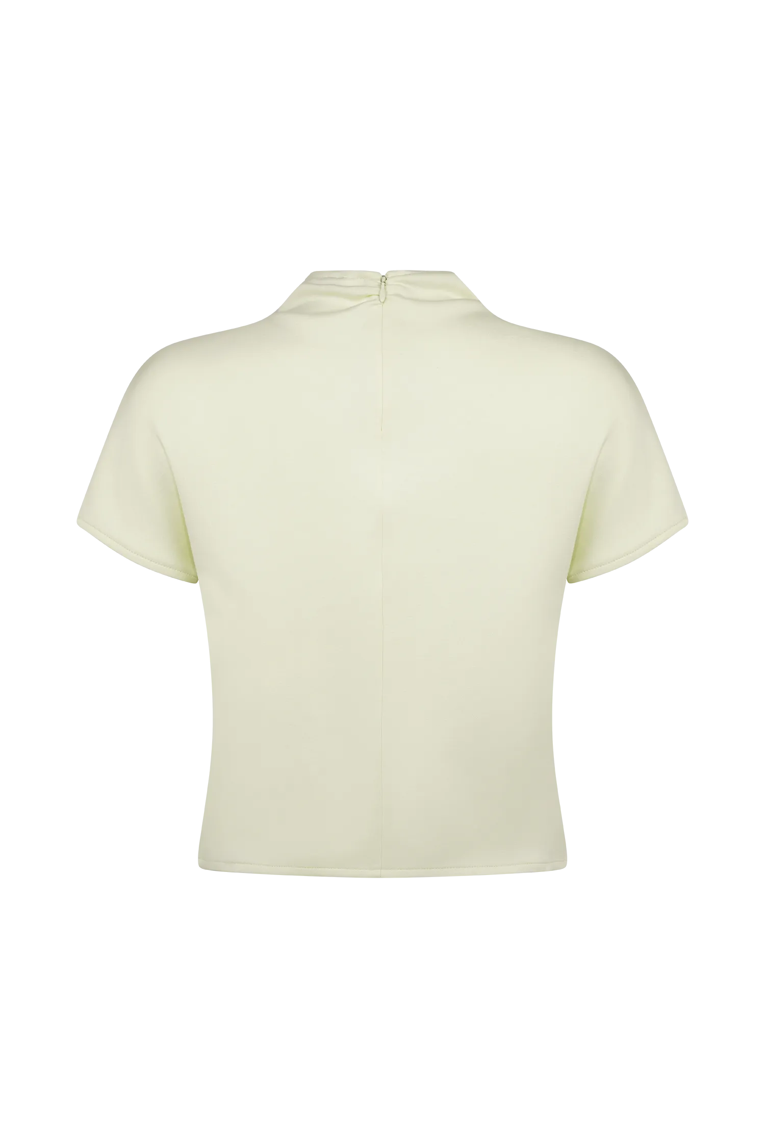 Eris High Neck Scuba Jersey Top - Ivory