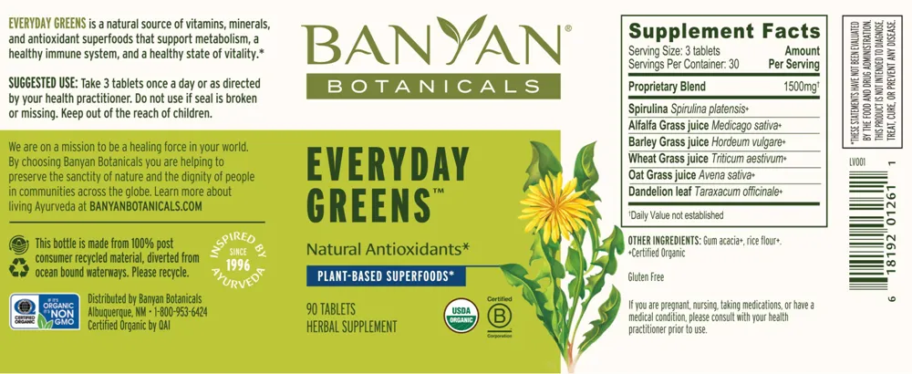 Everyday Greens Tablets Organic