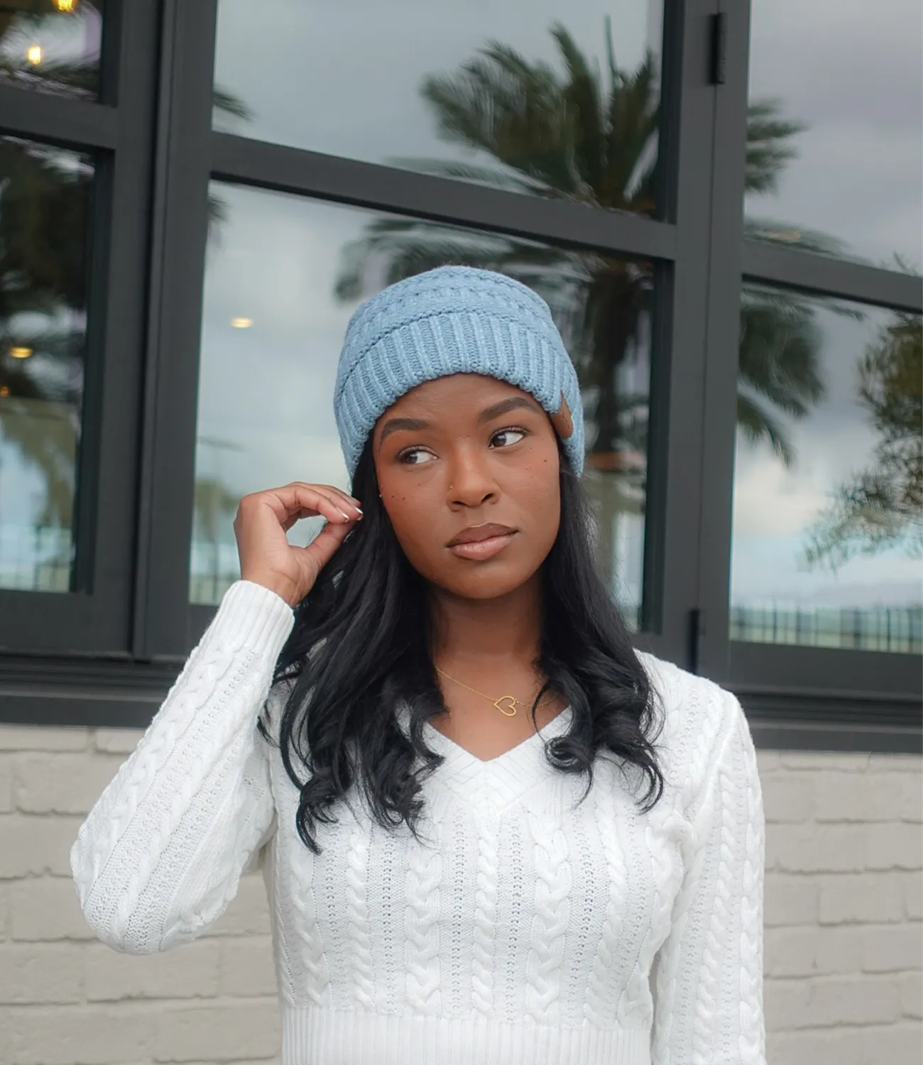 Everyday Knitted Beanie(Blue)