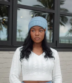 Everyday Knitted Beanie(Blue)