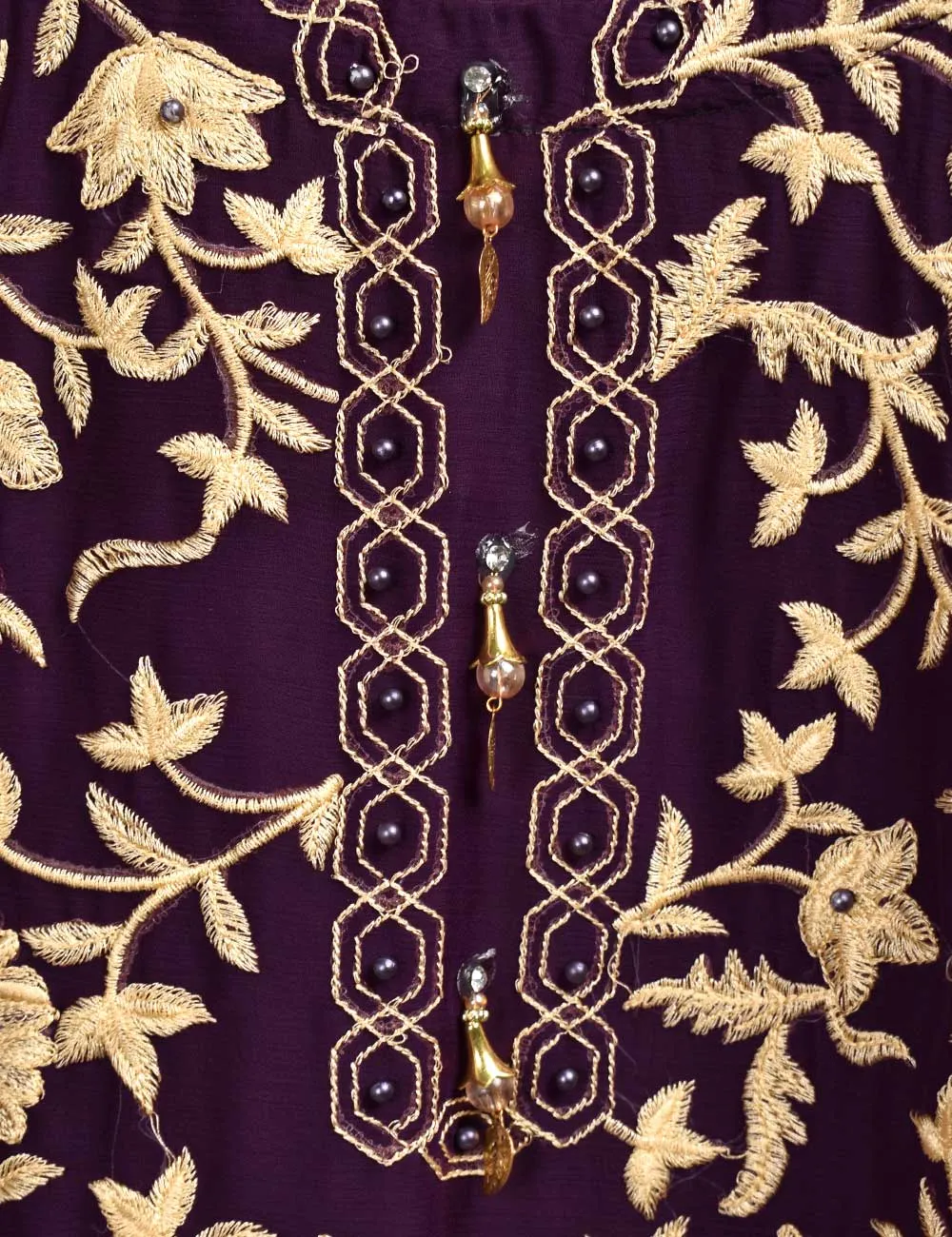 Exclusive Chiffon Embroidered Kurti - Violet Castle (TIE-06B)