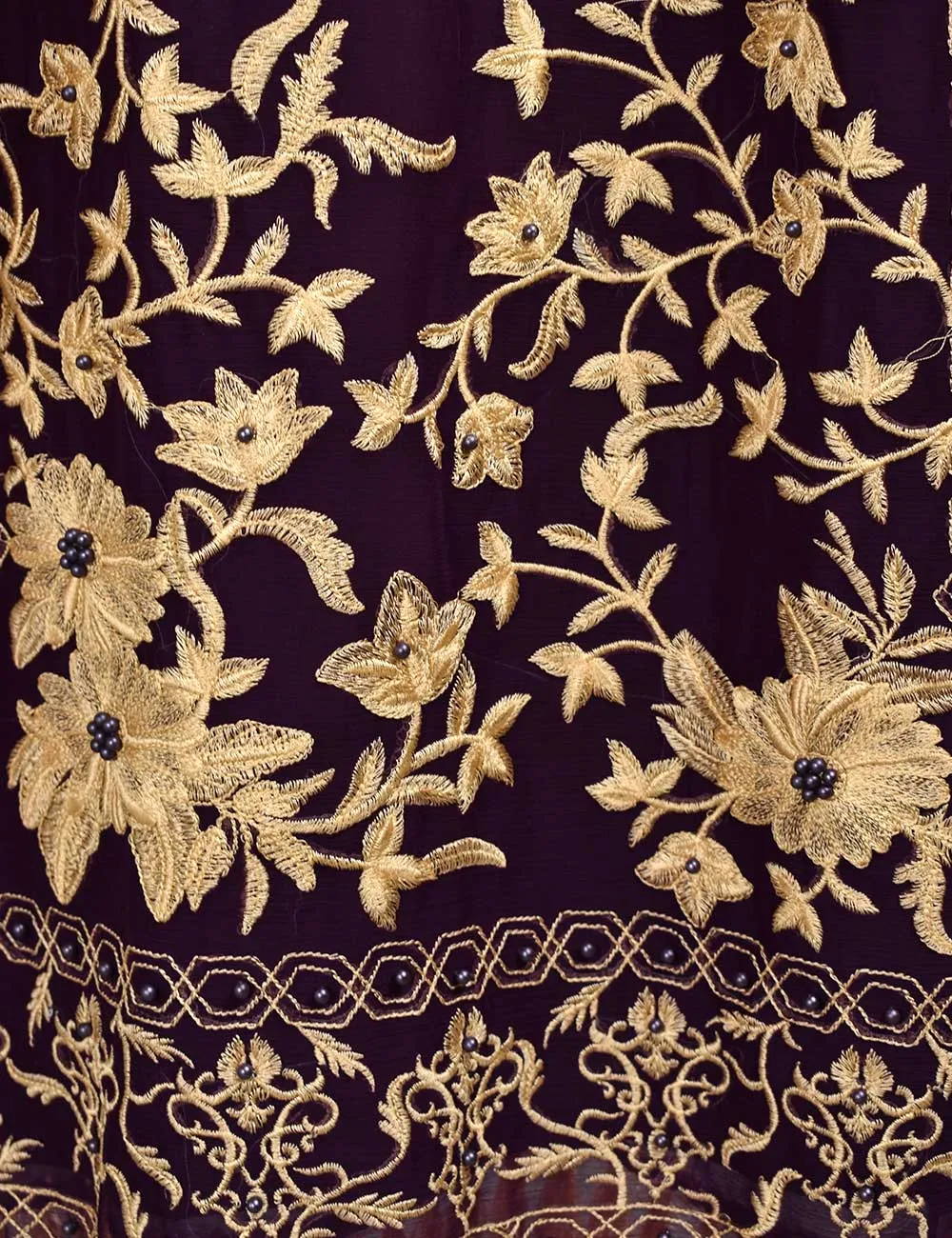 Exclusive Chiffon Embroidered Kurti - Violet Castle (TIE-06B)