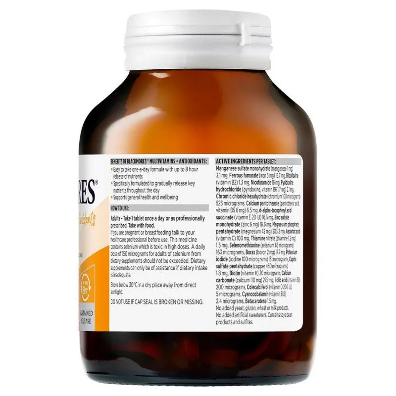 [Expiry: 03/2025] Blackmores Sustained Release Multivitamins   Antioxidants 180 Tablets