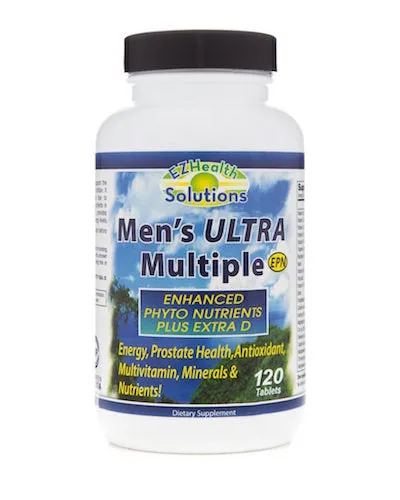 EZ Health Solutions© Men's Ultra Multiple Daily Vitamin Supplement 120 Vegetarian Tablets