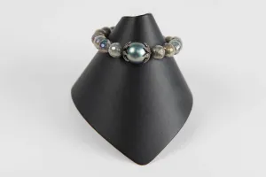 Faceted mystic labradorite with mother of pearl and pave diamond bead caps