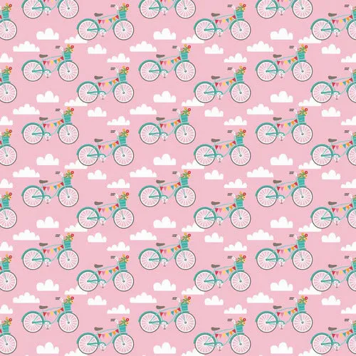Fancy Free Fancy Bikes on Pink by Riley Blake Designs
