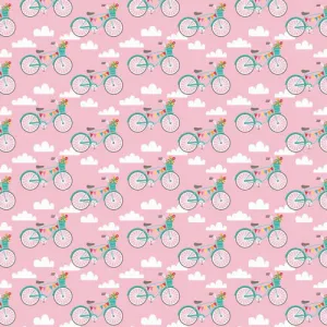Fancy Free Fancy Bikes on Pink by Riley Blake Designs