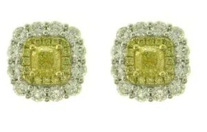 Fancy Yellow Diamond Stud Earrings