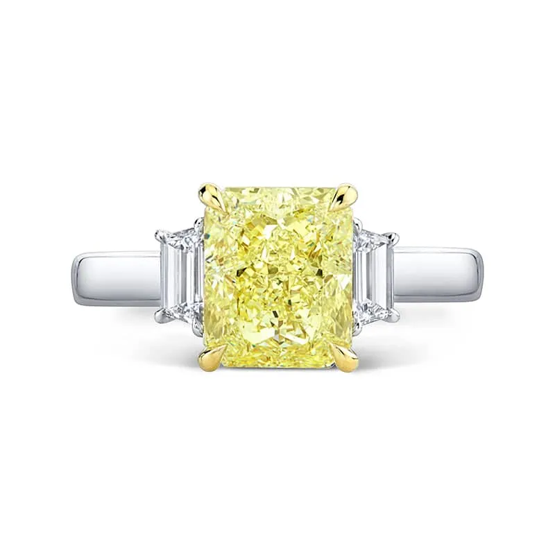 Fancy Yellow Radiant Cut Diamond Ring