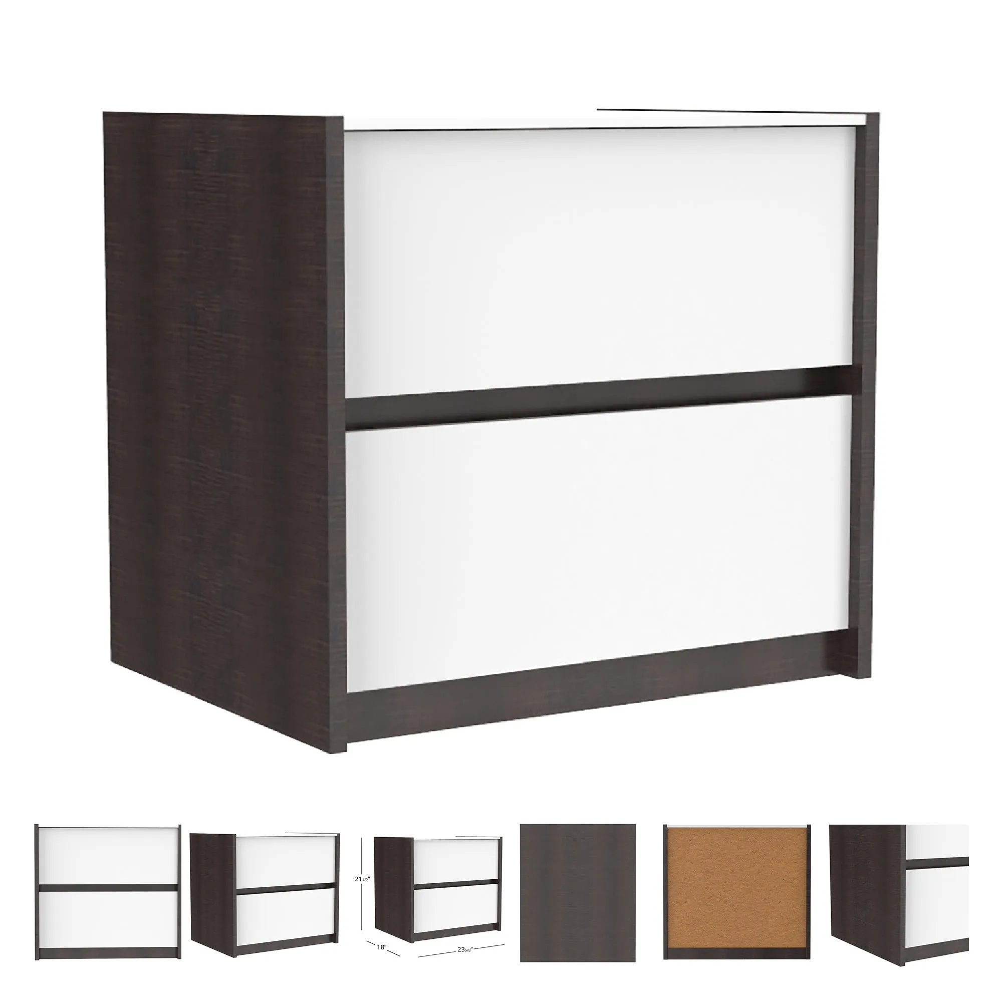 Farona night table for bedroom decoration, wood barn & white