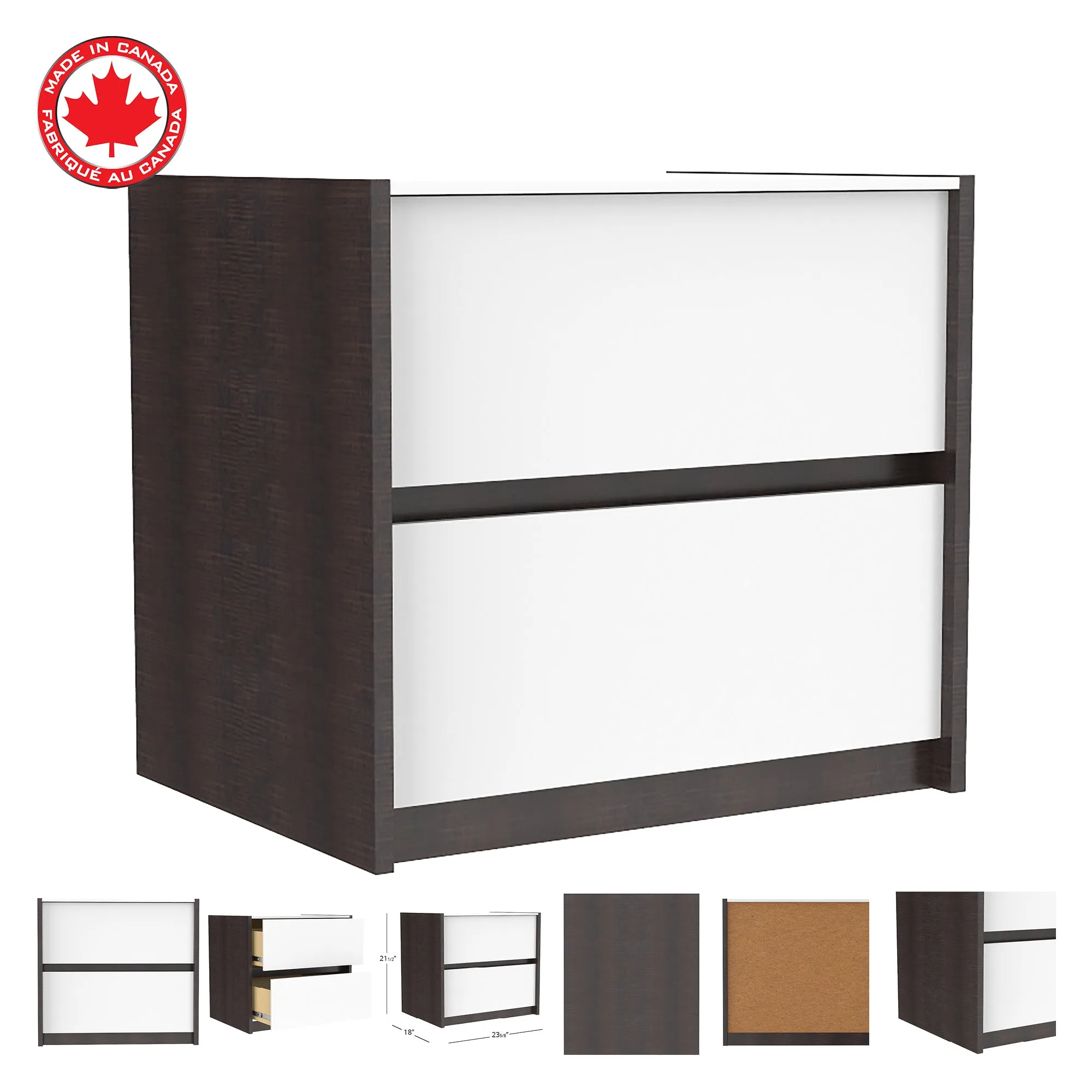 Farona night table for bedroom decoration, wood barn & white