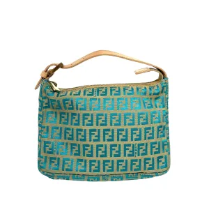 Fendi Blue Logo Mini Top Handle Bag