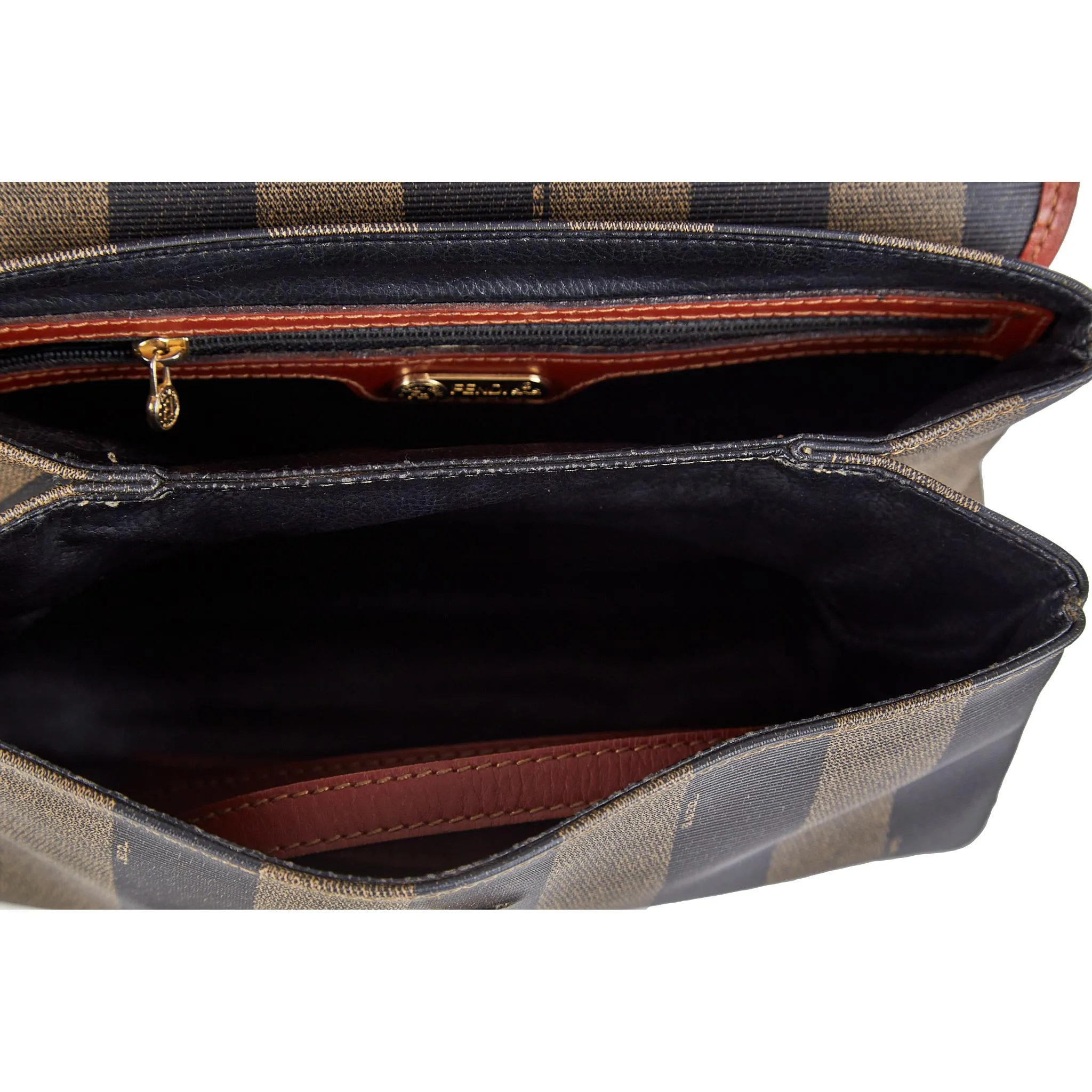 Fendi Brown Striped 2way Bag