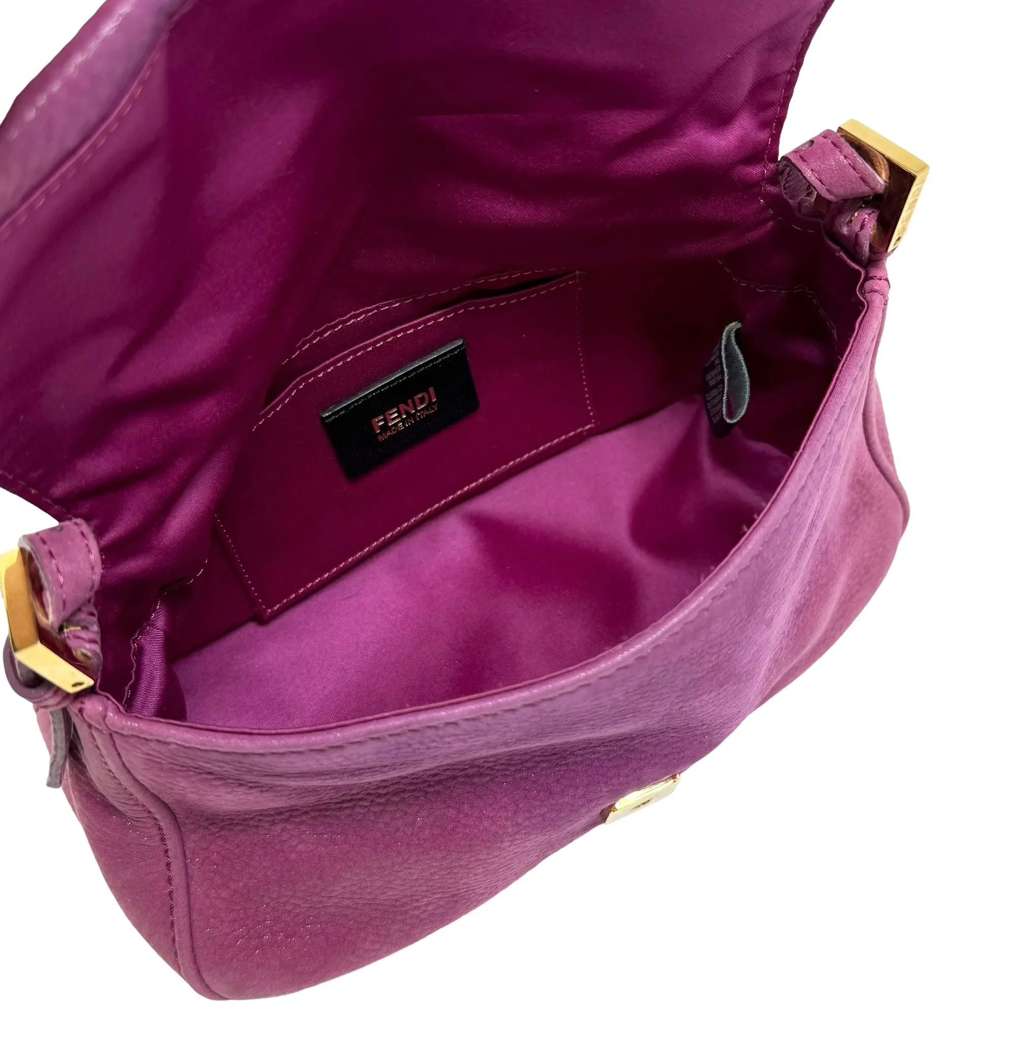Fendi Fuschia   Tortoise Leather Baguette Bag