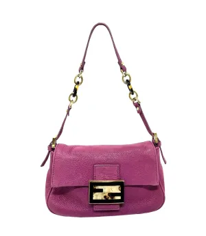 Fendi Fuschia   Tortoise Leather Baguette Bag