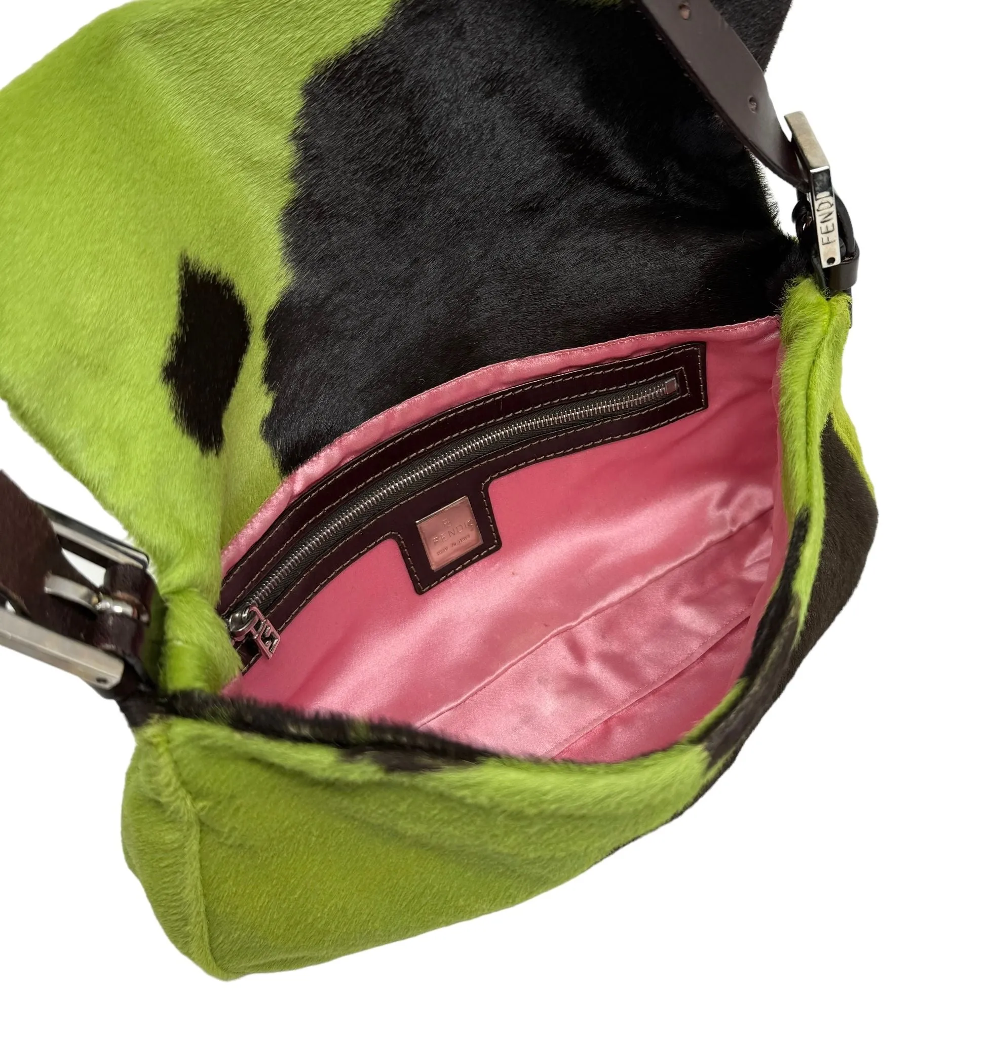 Fendi Green Cow Print Baguette
