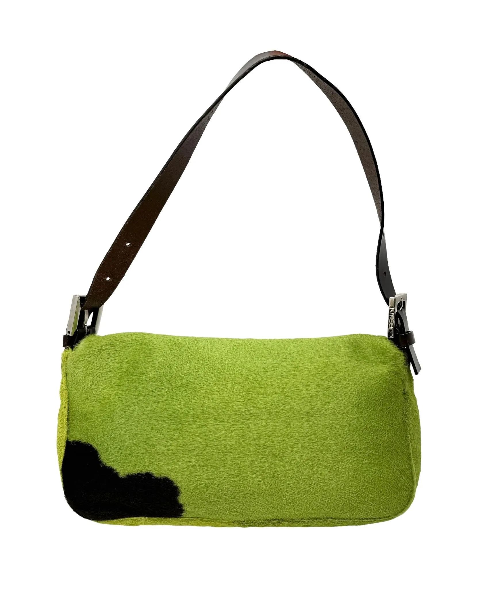 Fendi Green Cow Print Baguette
