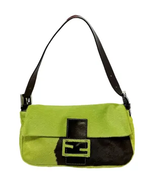 Fendi Green Cow Print Baguette
