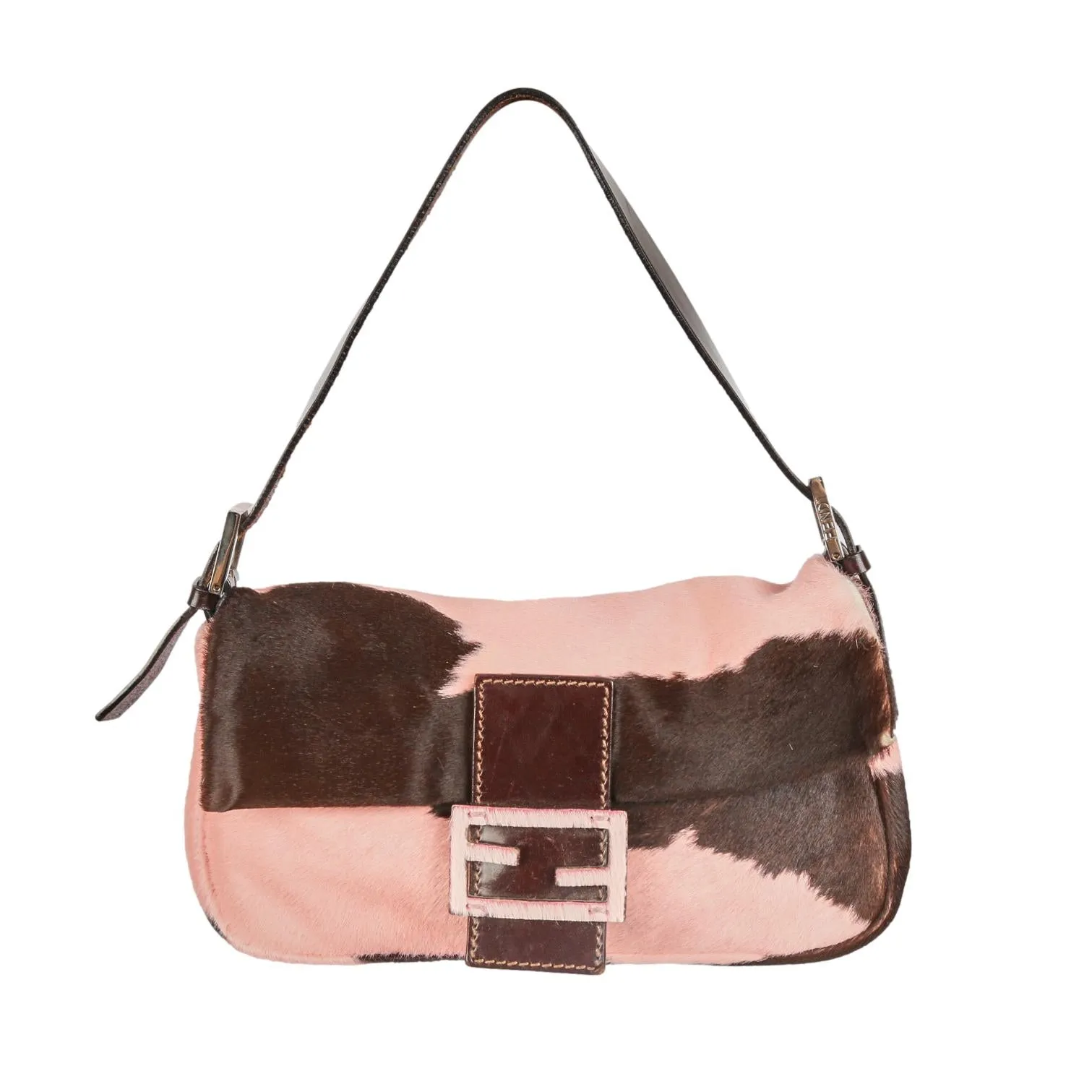 Fendi Pink Cow Print Baguette