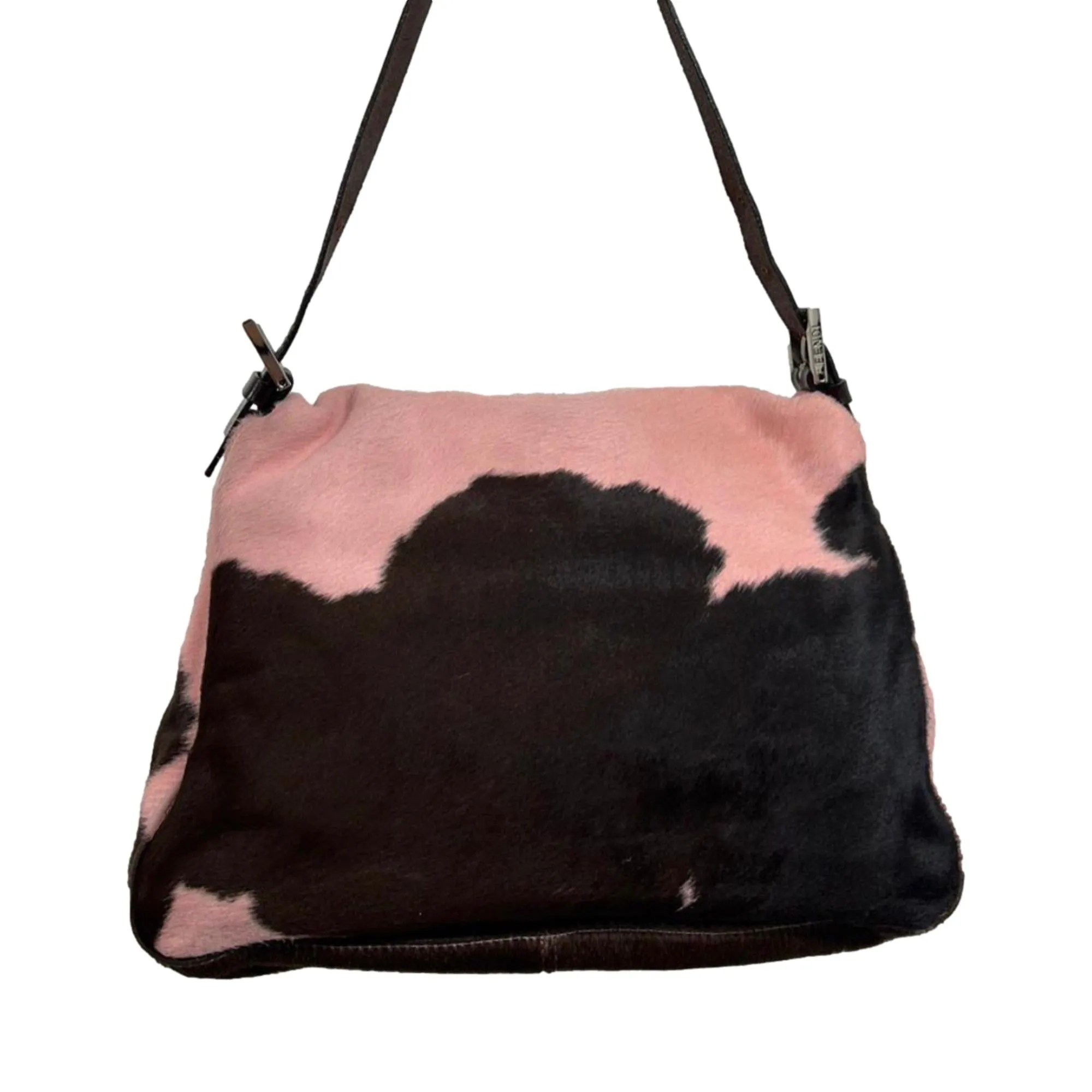 Fendi Pink Cow Print Baguette