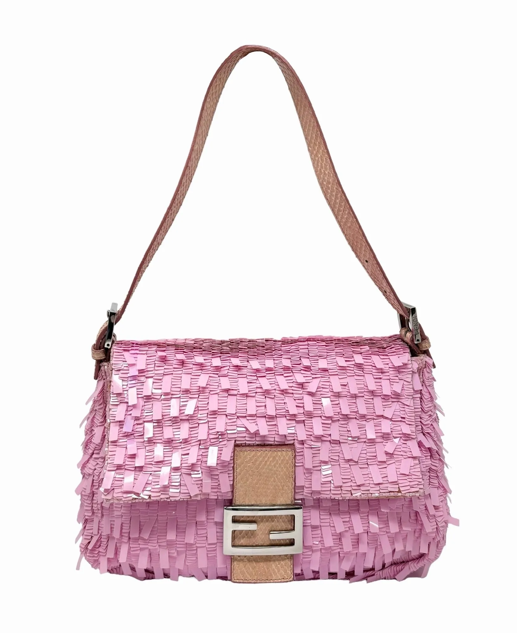 Fendi Pink Sequin Mama Baguette