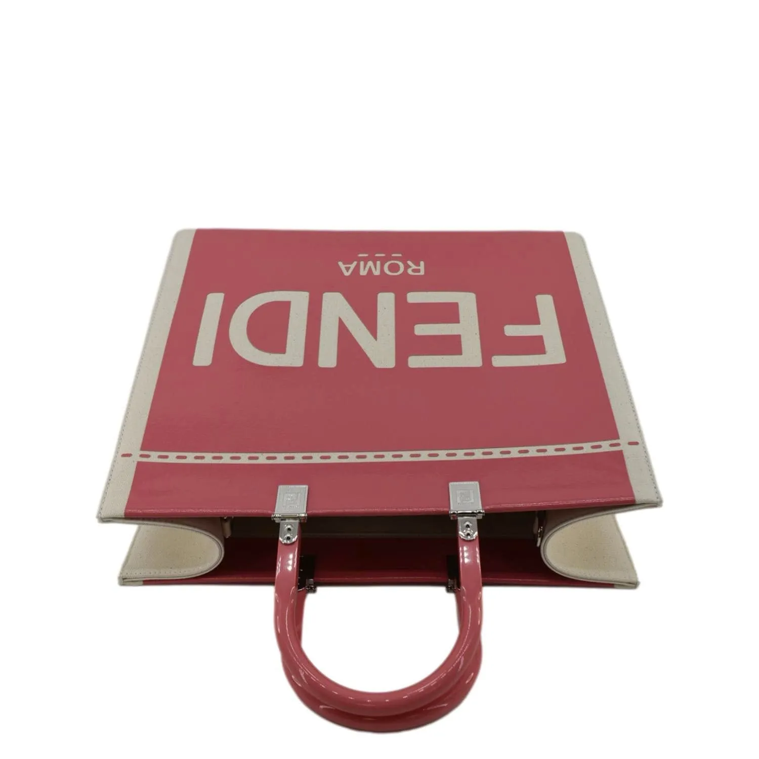 FENDI Sunshine Medium Leather Crossbody Tote Bag Light Pink
