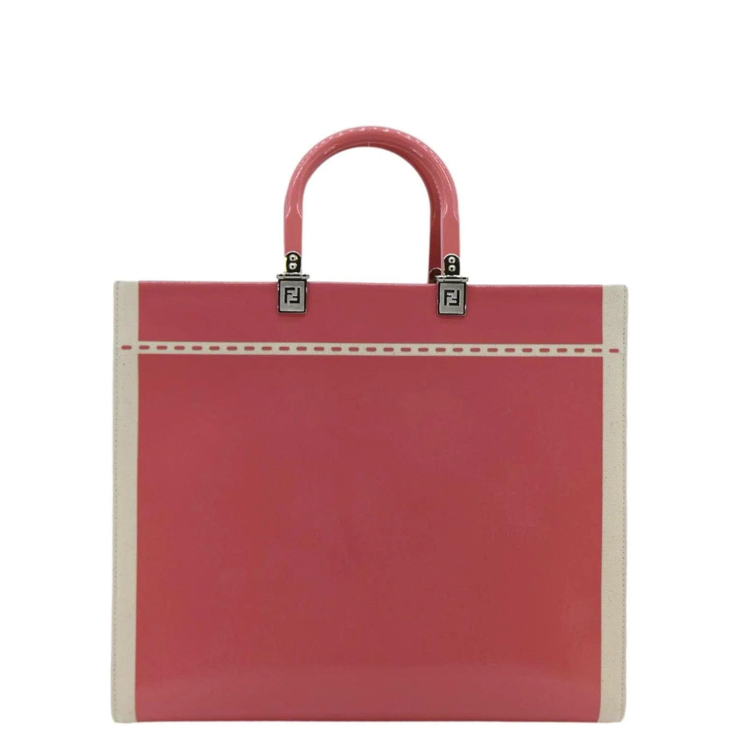 FENDI Sunshine Medium Leather Crossbody Tote Bag Light Pink