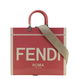 FENDI Sunshine Medium Leather Crossbody Tote Bag Light Pink