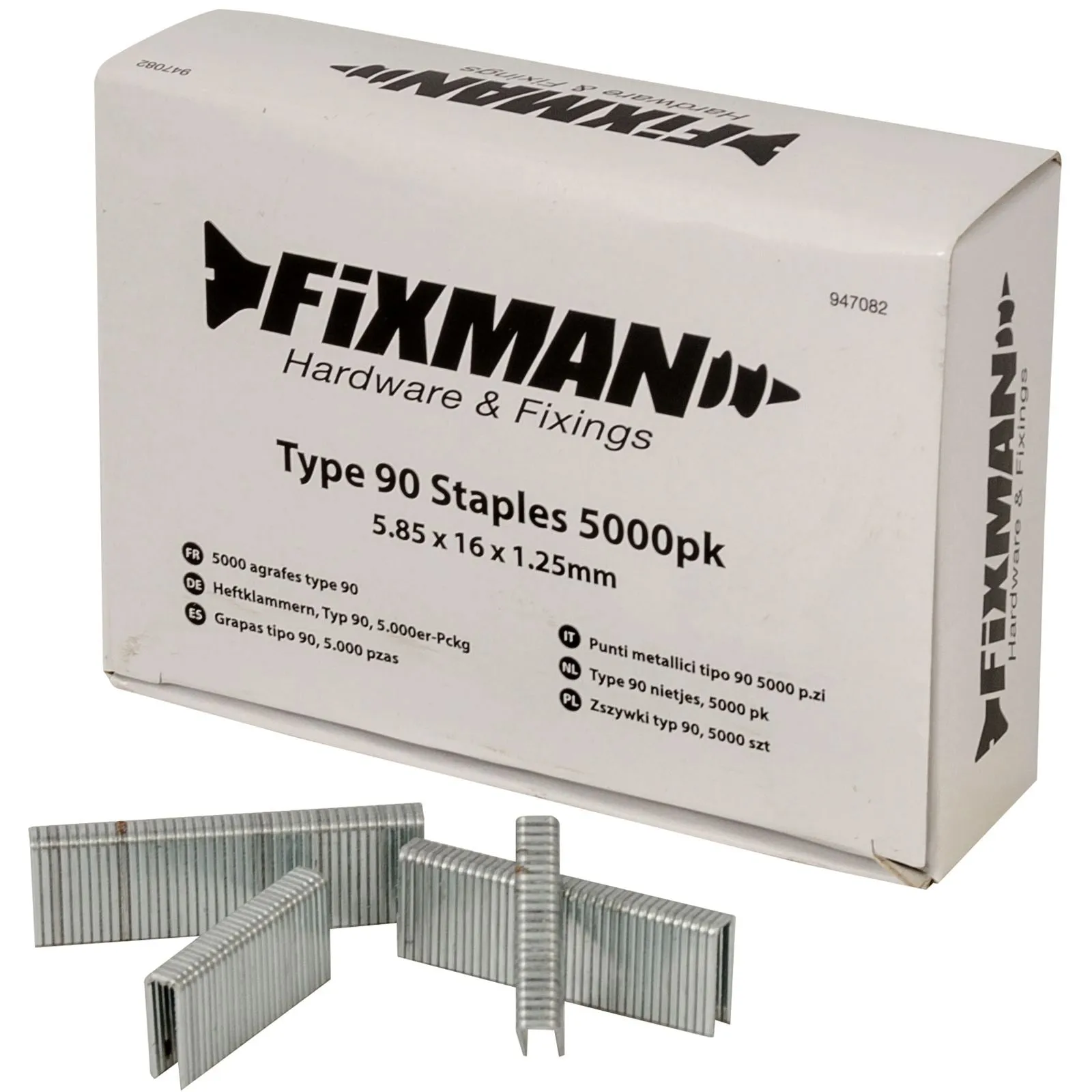 Fixman 5000pc Type 90 Staples 10-22mm Heavy Duty Crown Stapler Gun Fixings