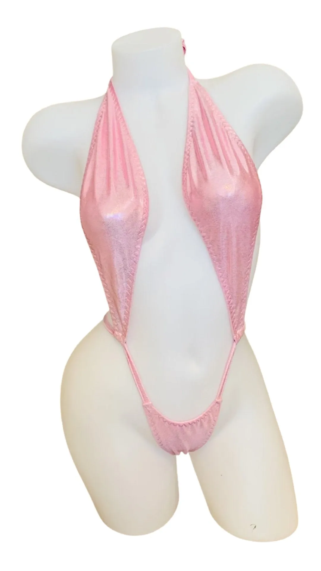 Foil Slingshot Bikini - Baby Pink