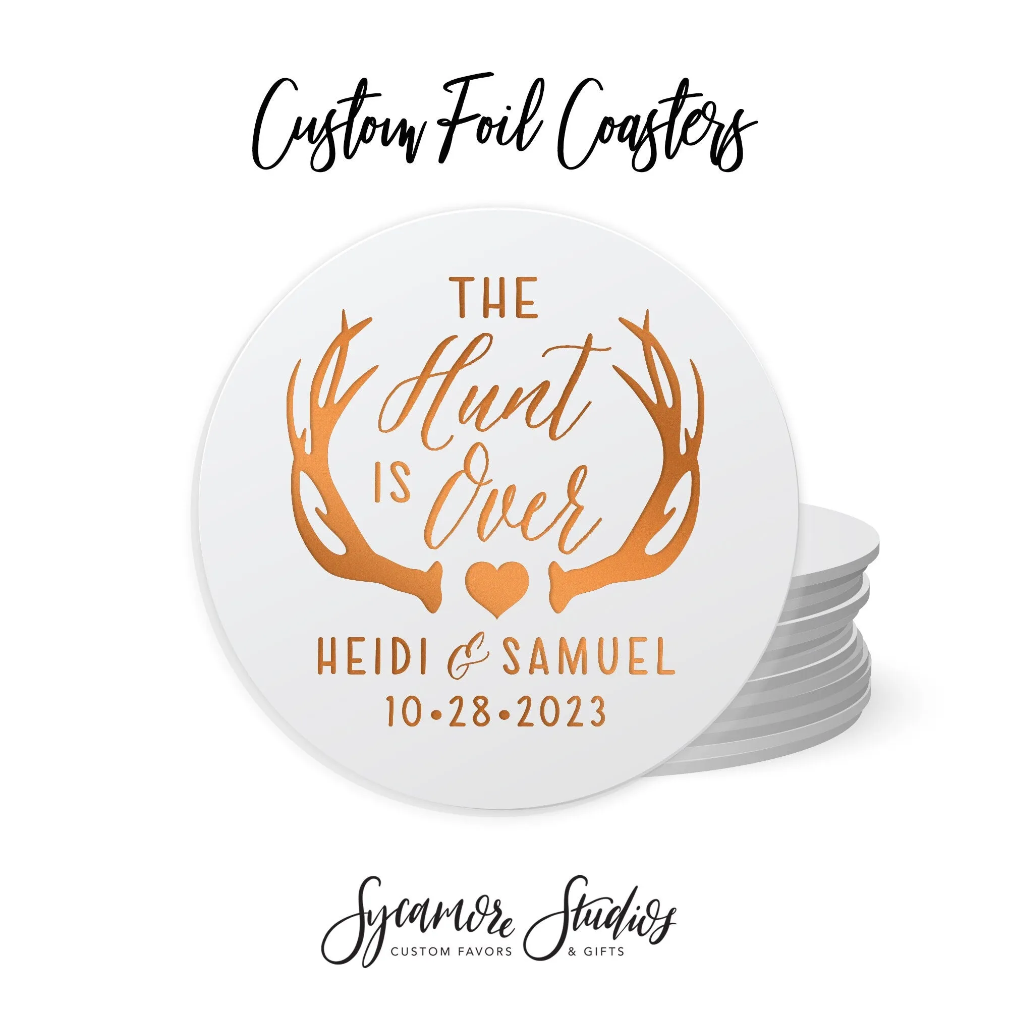 Foiled Wedding Coaster #4 - The Hunt is Over