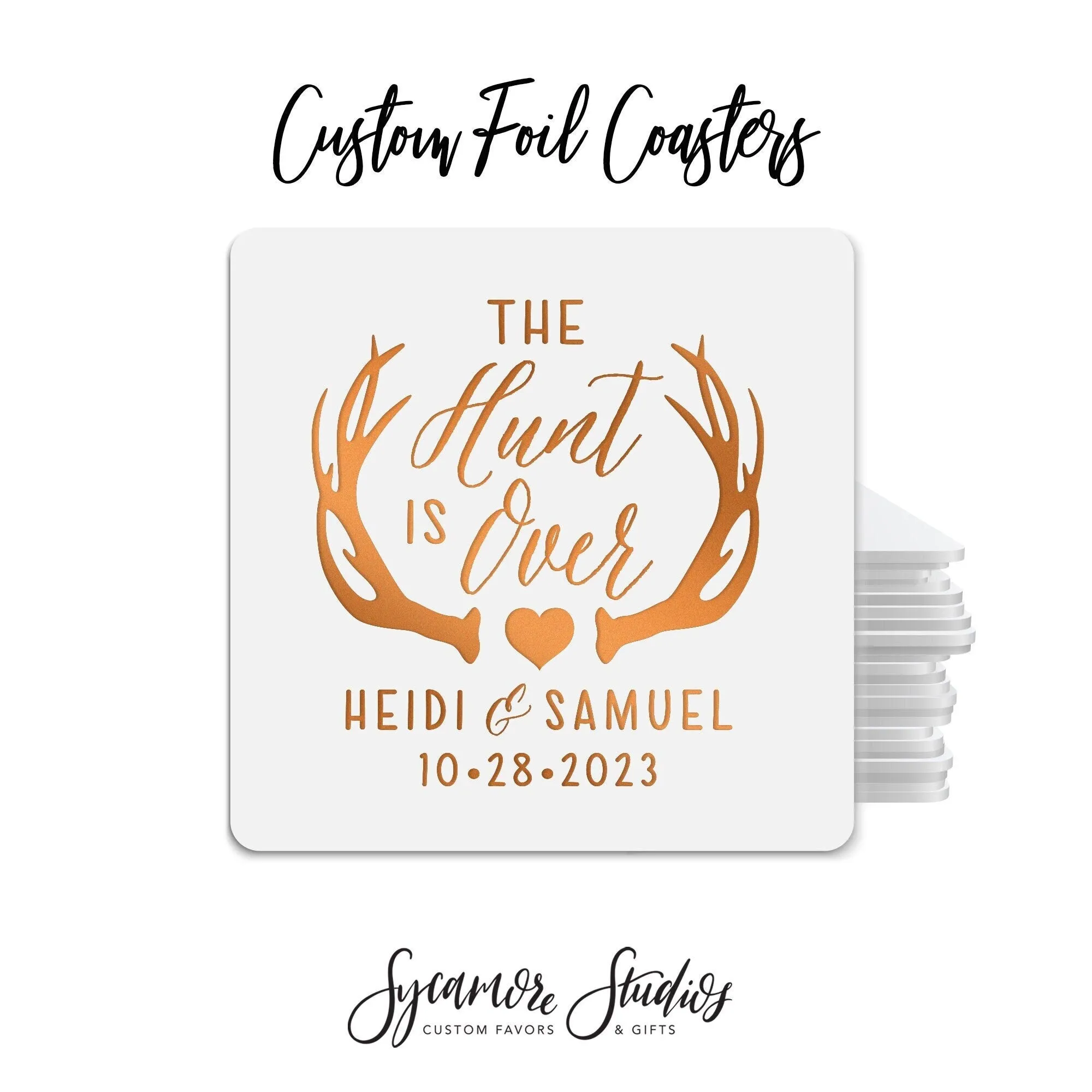 Foiled Wedding Coaster #4 - The Hunt is Over