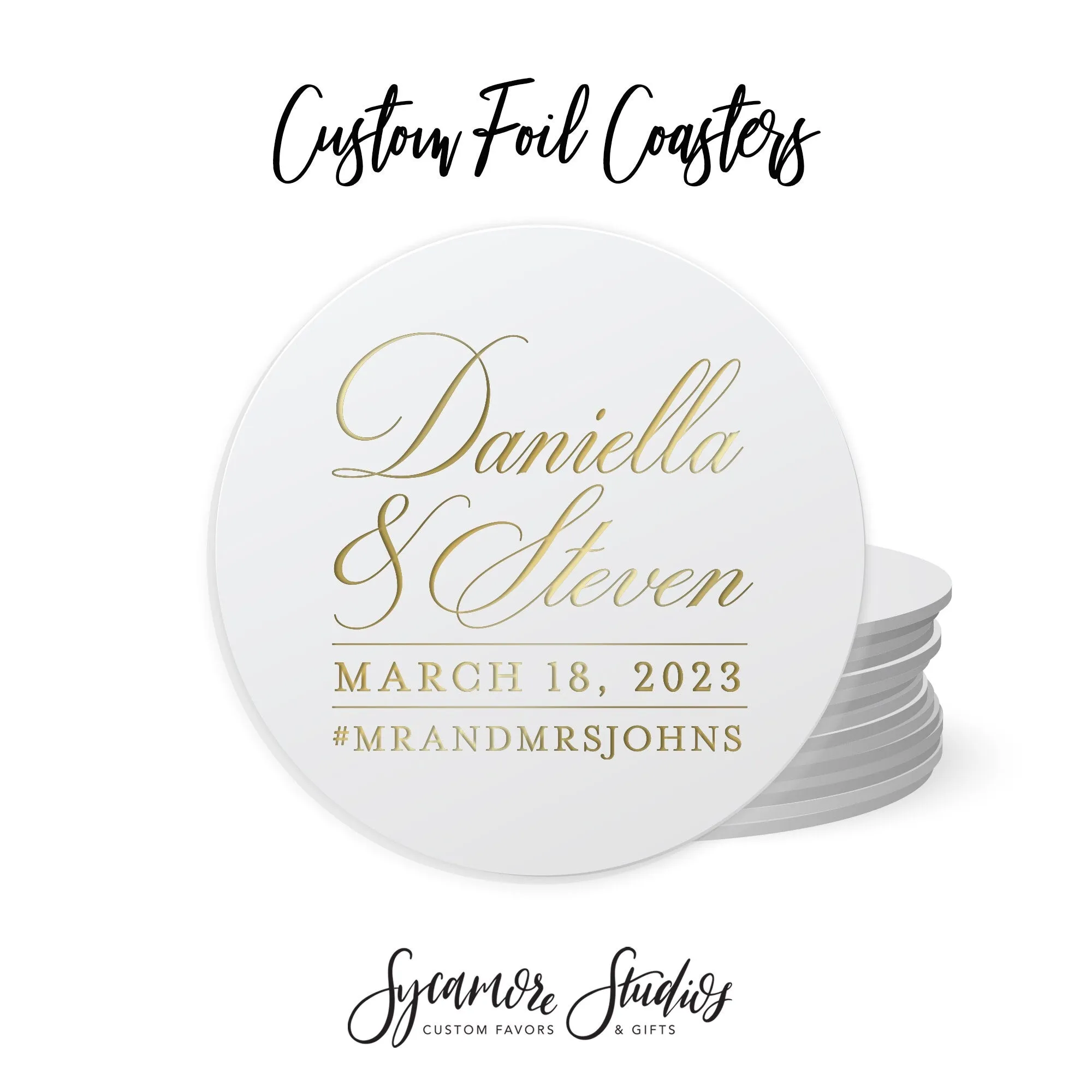Foiled Wedding Coaster #47