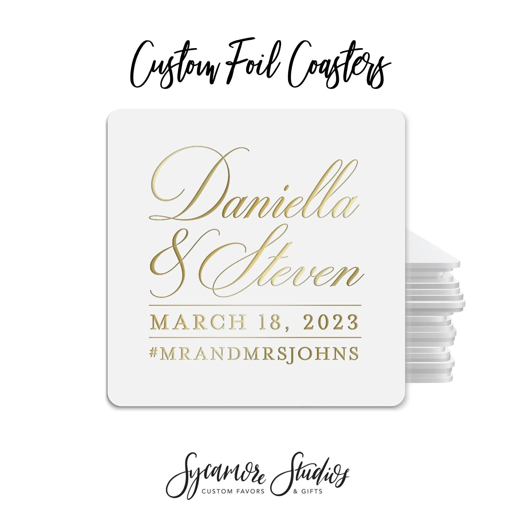 Foiled Wedding Coaster #47