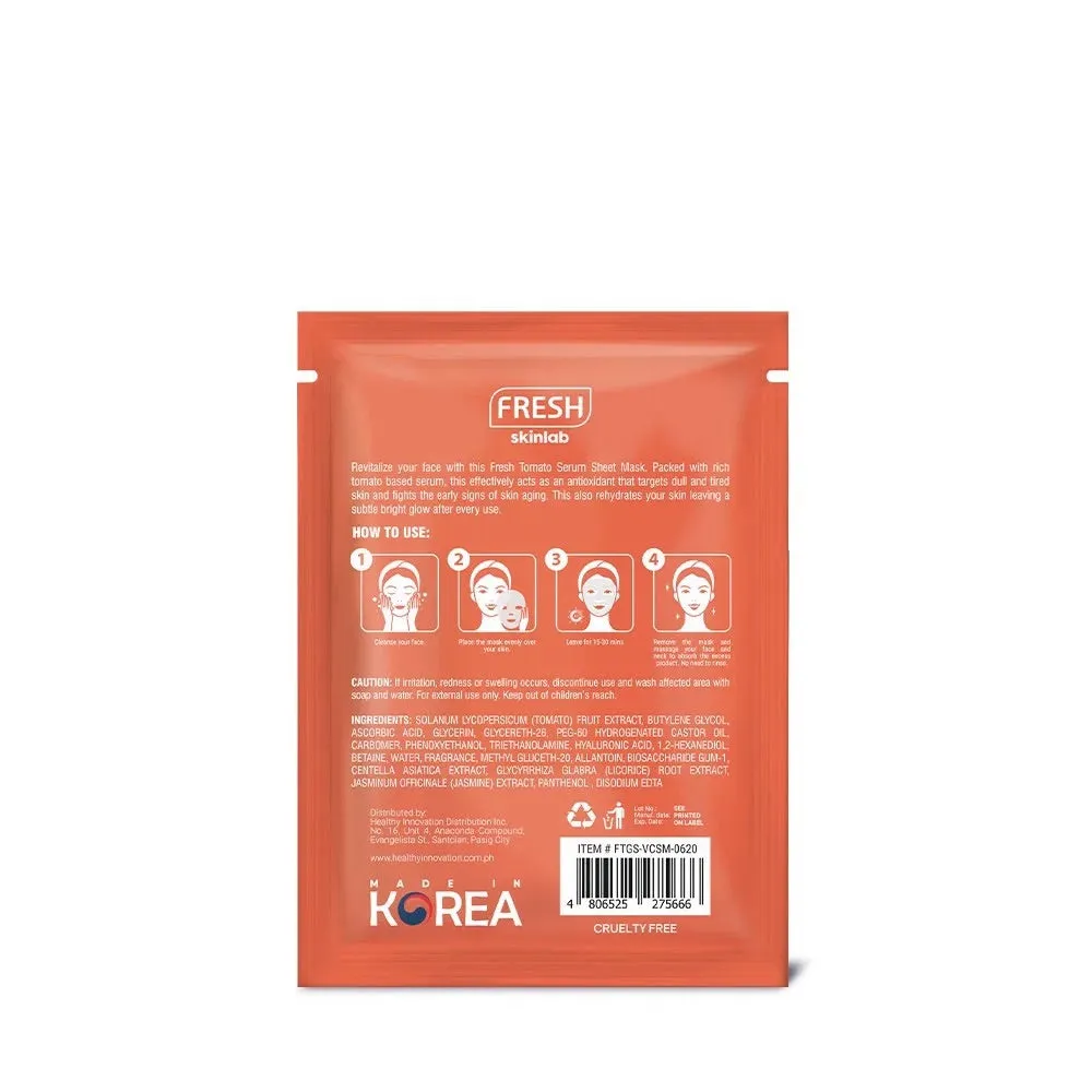 Fresh Skinlab Tomato Glass Skin Vitamin C Serum Sheet Mask