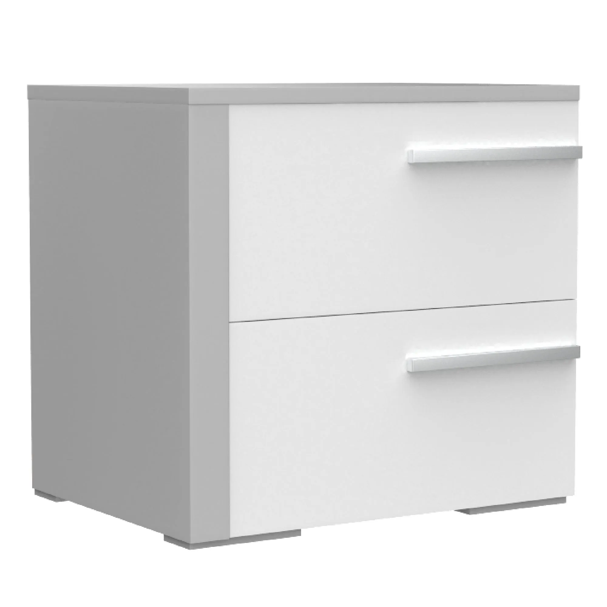 Gabriella left 2 drawer night table storage home decor, light grey & white