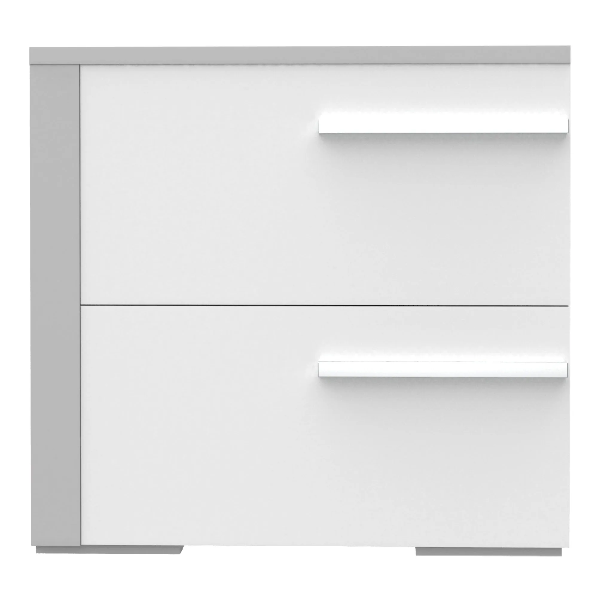 Gabriella left 2 drawer night table storage home decor, light grey & white